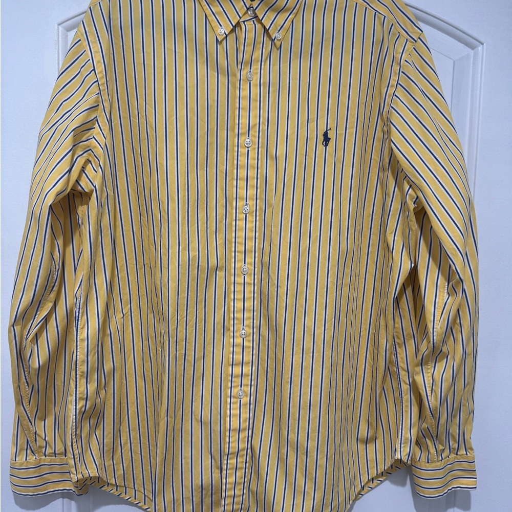 Polo Ralph Lauren Men’s button down Shirt  XL Yellow/Blue/White striped